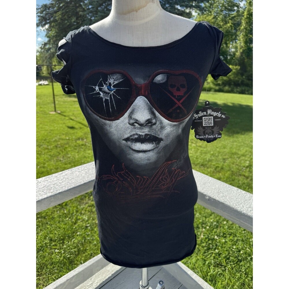 NWT Sullen Angels Cutout Shirt Dress Grunge Mall Goth X-Small
